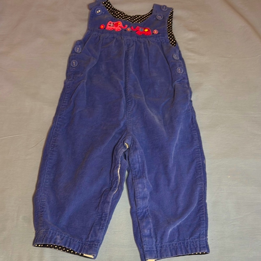JoJo Maman Bebe Blue Casual Corduroy Bottoms with Embroidery